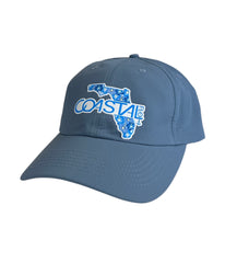 1 “Blue Hibiscus Florida” Breaker Blue - Low Profile DriFit Performance - Ponytail Hat