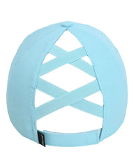 “Blue Hibiscus Florida” Light Blue - Low Profile DriFit Performance - Ponytail Hat
