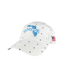 1 “Blue Hibiscus Florida” White Stars Performance Dri-Fit Hat
