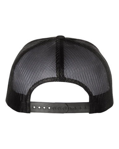 Flat Bill- Black/Black - Anchor Down Trucker Hat