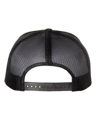 1 Flat Bill- Black/Black - Anchor Down Trucker Hat