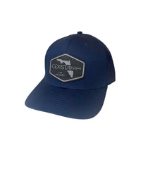 1 Navy - Trucker Hat with Gunmetal PVC rubber patch