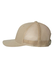 1 Khaki / Coyote Brown- Trucker Hat with Gunmetal PVC rubber patch