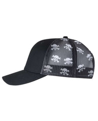 1 Black/Skull on Black - Anchor Down Trucker Hat