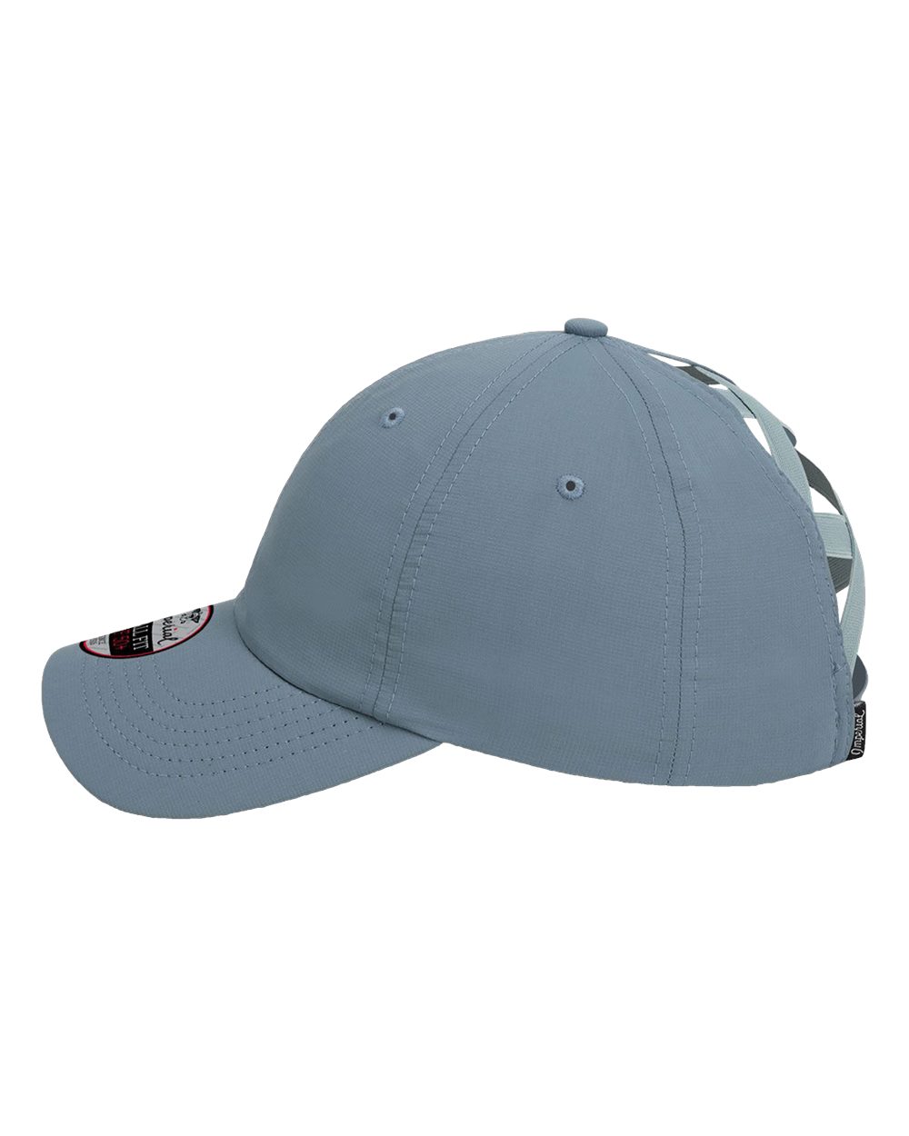 1 “Blue Hibiscus Florida” Breaker Blue - Low Profile DriFit Performance - Ponytail Hat
