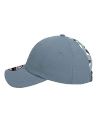 1 “Blue Hibiscus Florida” Breaker Blue - Low Profile DriFit Performance - Ponytail Hat