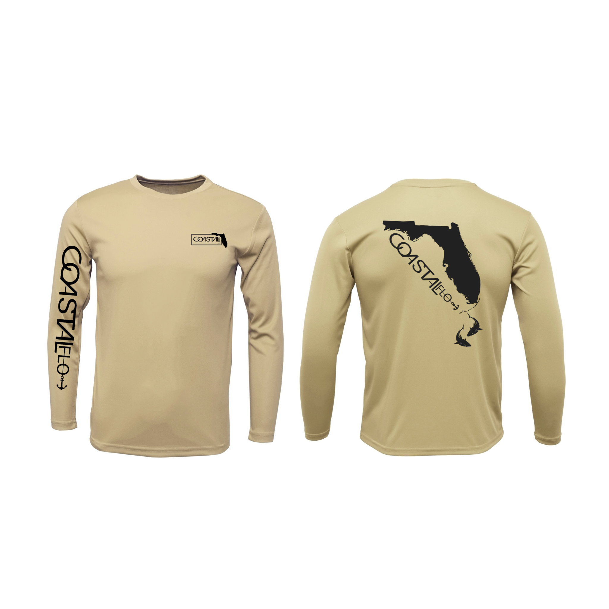 Men's "Florida State" Shark Performance UPF 50 Long Sleeve - Sand