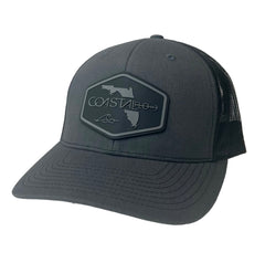3 Charcoal/Black - Trucker Hat with Gunmetal PVC rubber patch