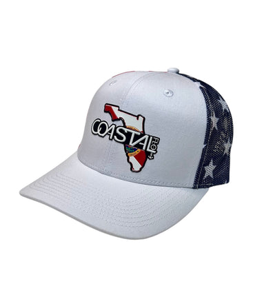 White/ USA Flag - Trucker Hat State