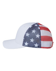 1 White/ USA Flag - Trucker Hat State