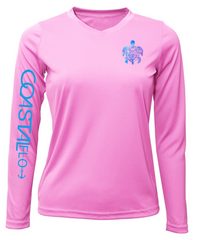 Women's "Turtle Vibe" Performance UPF 50 Long Sleeve - Light Pink