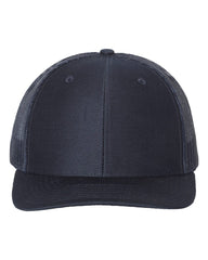 1 Navy - Trucker Hat with Gunmetal PVC rubber patch