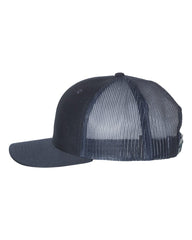 1 Navy - Trucker Hat with Gunmetal PVC rubber patch