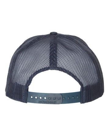 1 Navy - Trucker Hat with Gunmetal PVC rubber patch