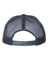 1 Navy - Trucker Hat with Gunmetal PVC rubber patch