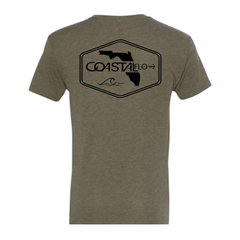 Men's "Florida Wave" Military Green - Unisex Triblend T-Shirt