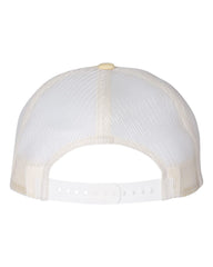 1 Pale Banana/Birch - Low Profile - Trucker Hat with Gunmetal PVC rubber patch
