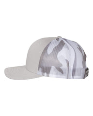 1 Grey/Grey Camo - Trucker Hat with Gunmetal PVC rubber patch