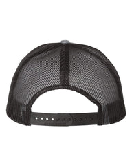 1 Heather Grey/Black - Trucker Hat with Gunmetal PVC rubber patch