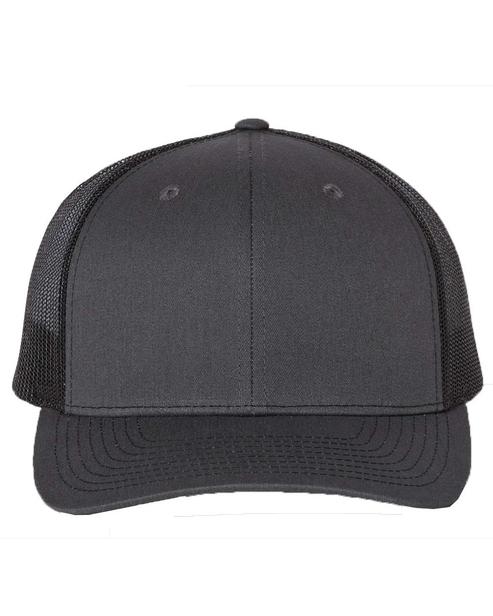 3 Charcoal/Black - Trucker Hat with Gunmetal PVC rubber patch