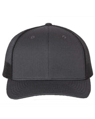 3 Charcoal/Black - Trucker Hat with Gunmetal PVC rubber patch