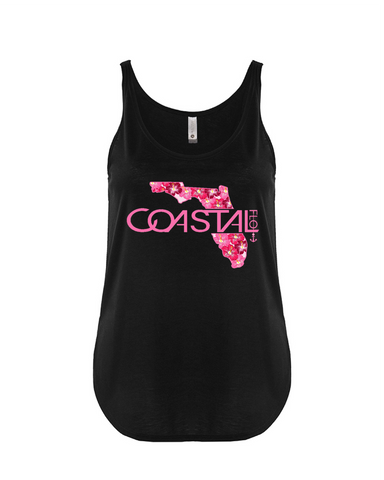 Women's "Florida Vibe" Black/Pink - Festival Tank