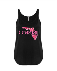 Women's "Florida Vibe" Black/Pink - Festival Tank