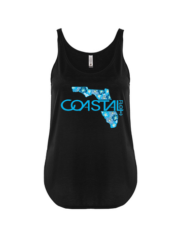 Women's "Florida Vibe" Black/Blue - Festival Tank