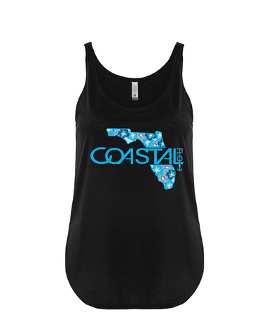 Women's "Florida Vibe" Black/Blue - Festival Tank