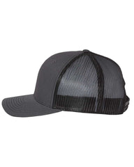 3 Charcoal/Black - Trucker Hat with Gunmetal PVC rubber patch