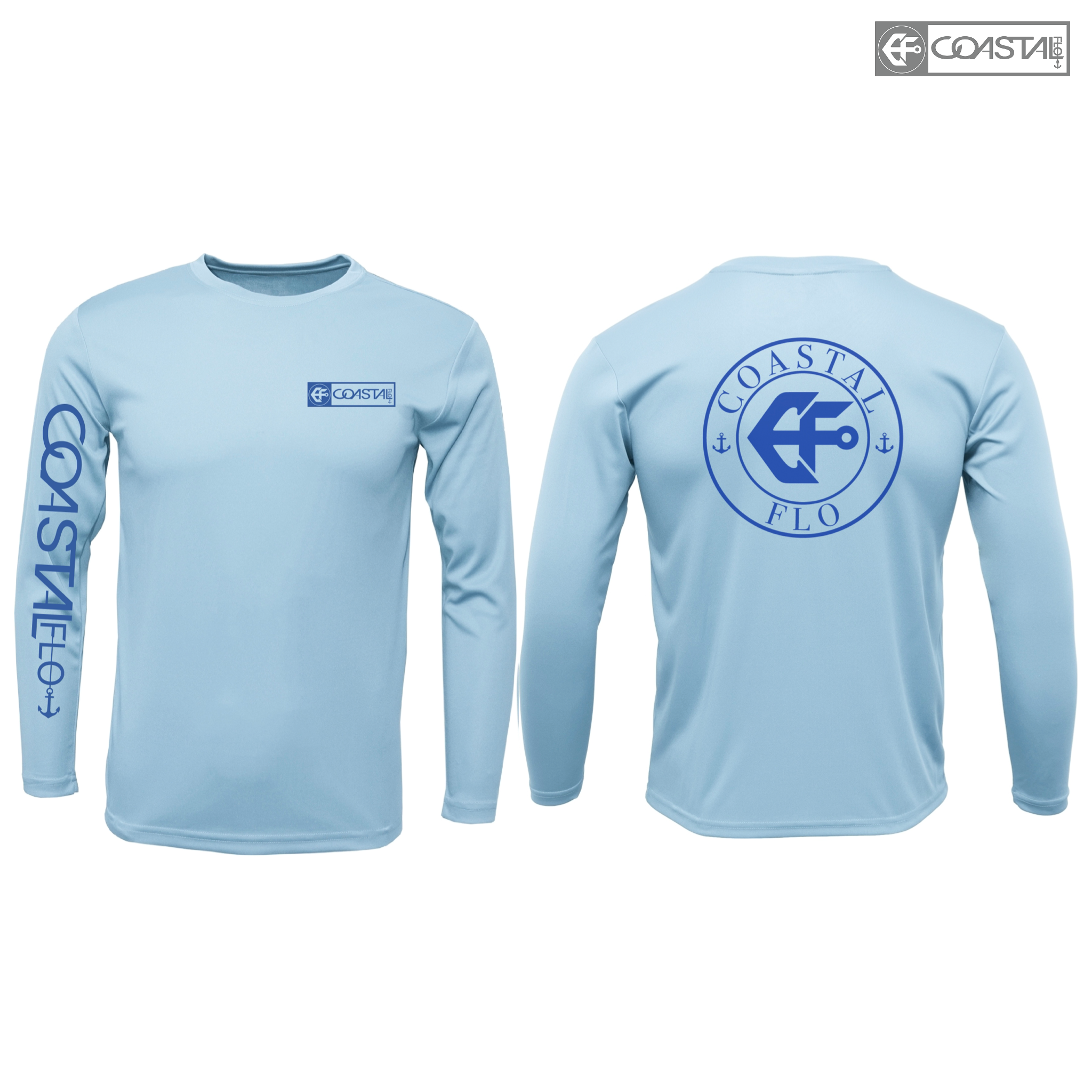 Men's "Anchor Down" Performance UPF 50 Long Sleeve - Ice Blue