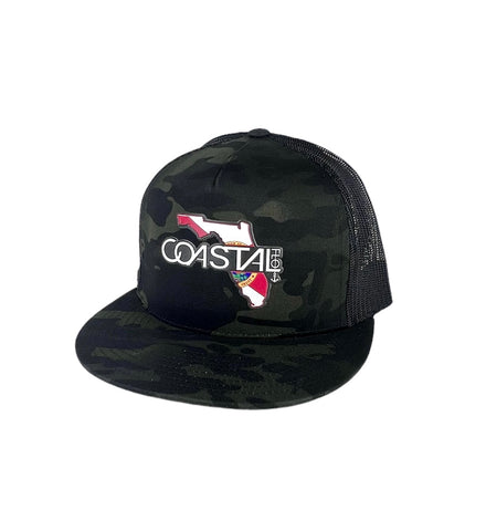 1 Flat Bill-  MultiCam/Black - Trucker Hat State
