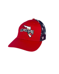 1 Red/ USA Flag - Trucker Hat State