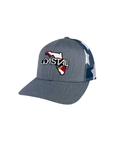 1 Heather Grey USA Stars & Stripes - Trucker Hat State