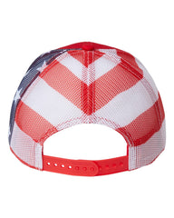 1 Red/ USA Flag - Trucker Hat State